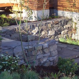 Coastal Living Dry stack retaining walls and super slab stairs